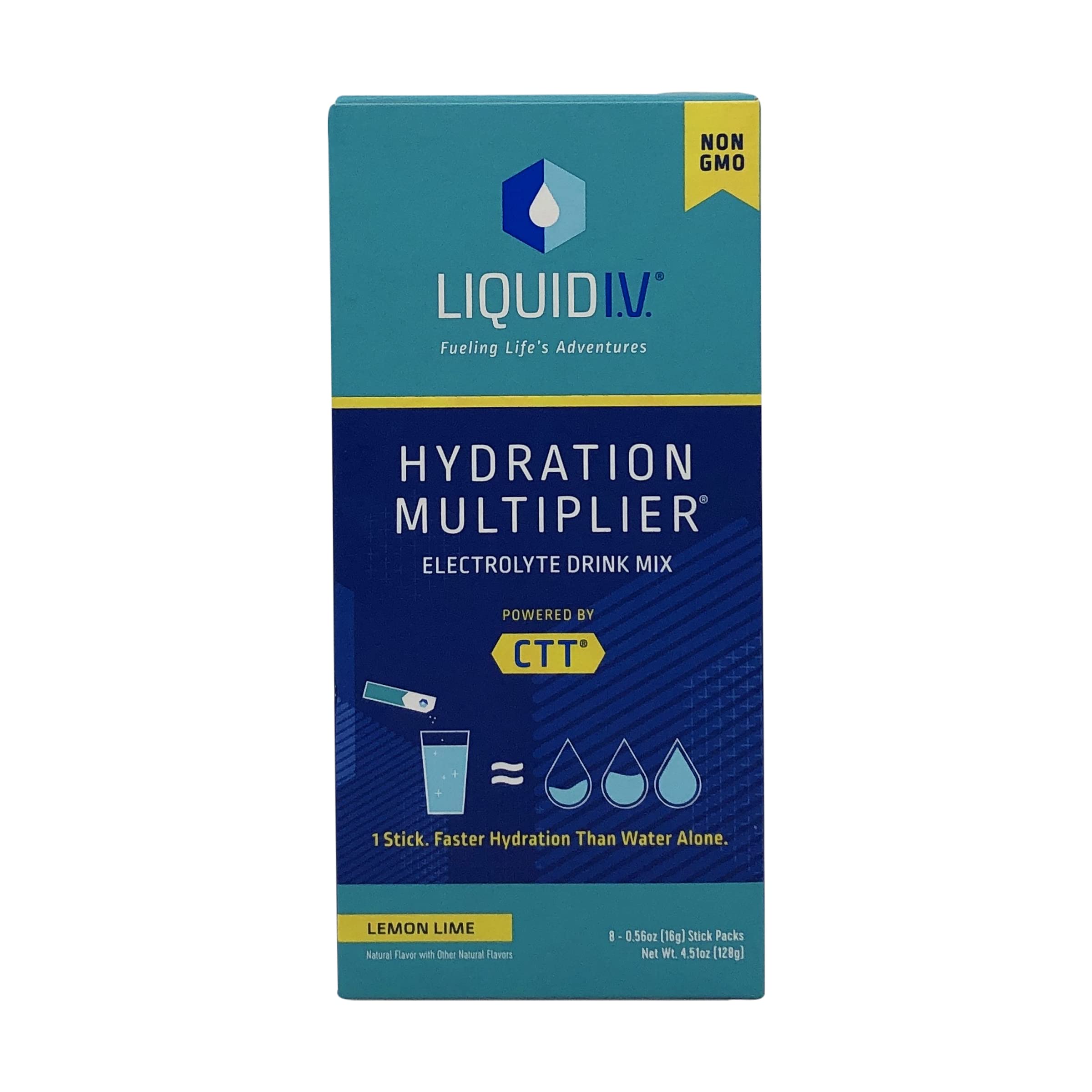 Liquid I.V. Hydration Multiplier Electrolyte Powder Easy Open Packets Supplement Drink Mix (Lemon Lime 8 Count)